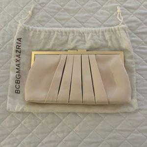 BCBG satin clutch with chain